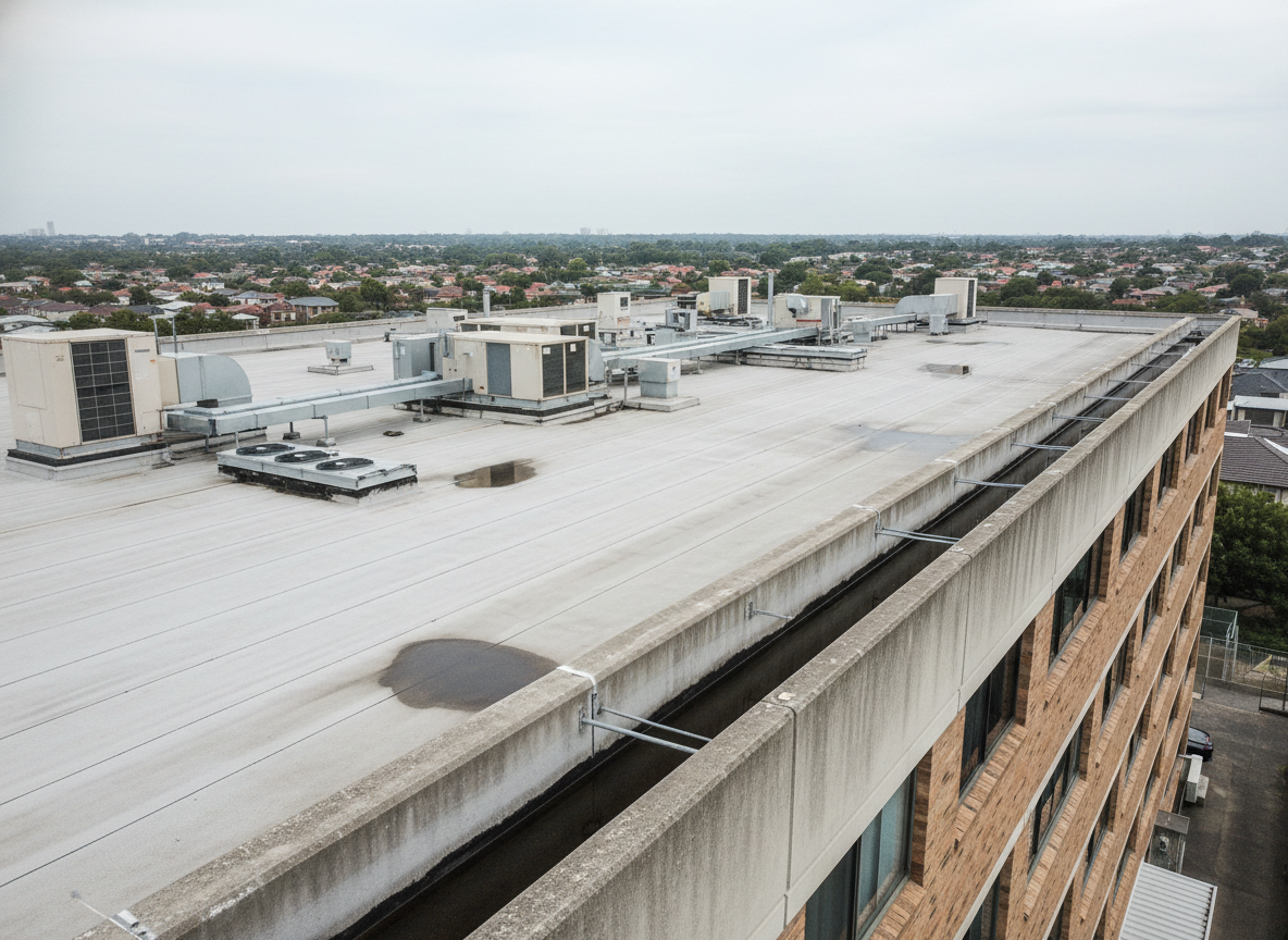 Commercial membrane and metal-deck failure