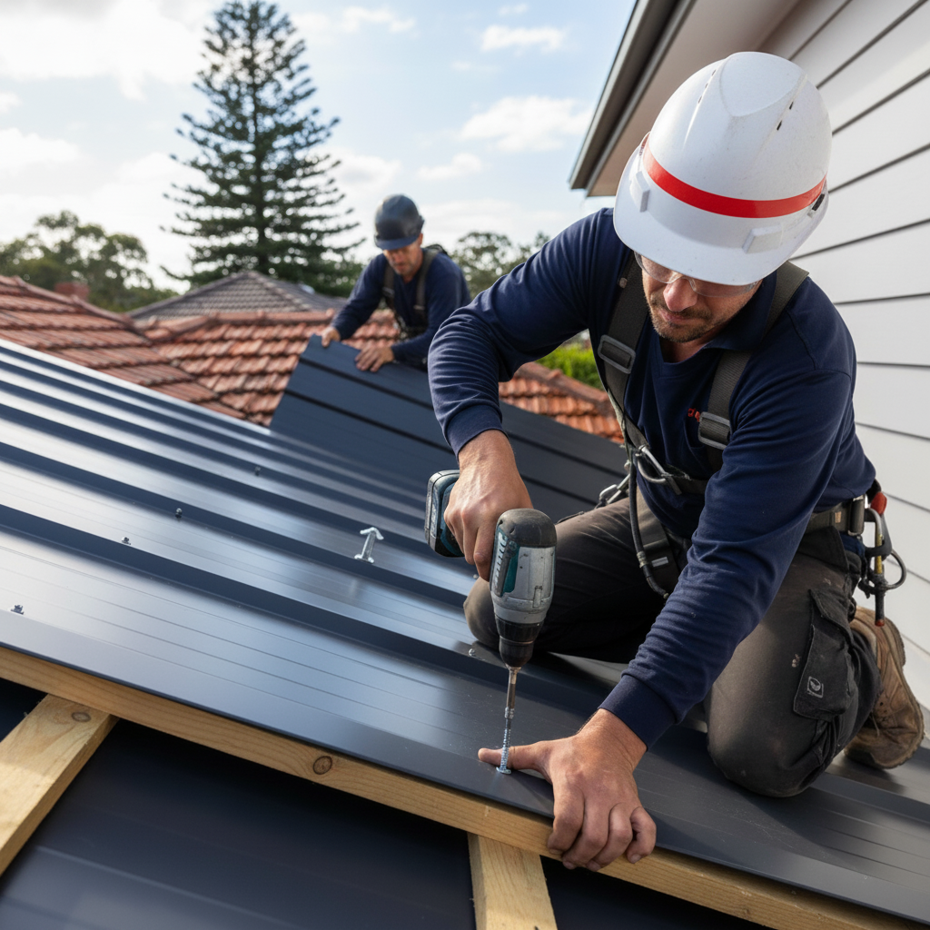 Roof replacement — Colorbond install